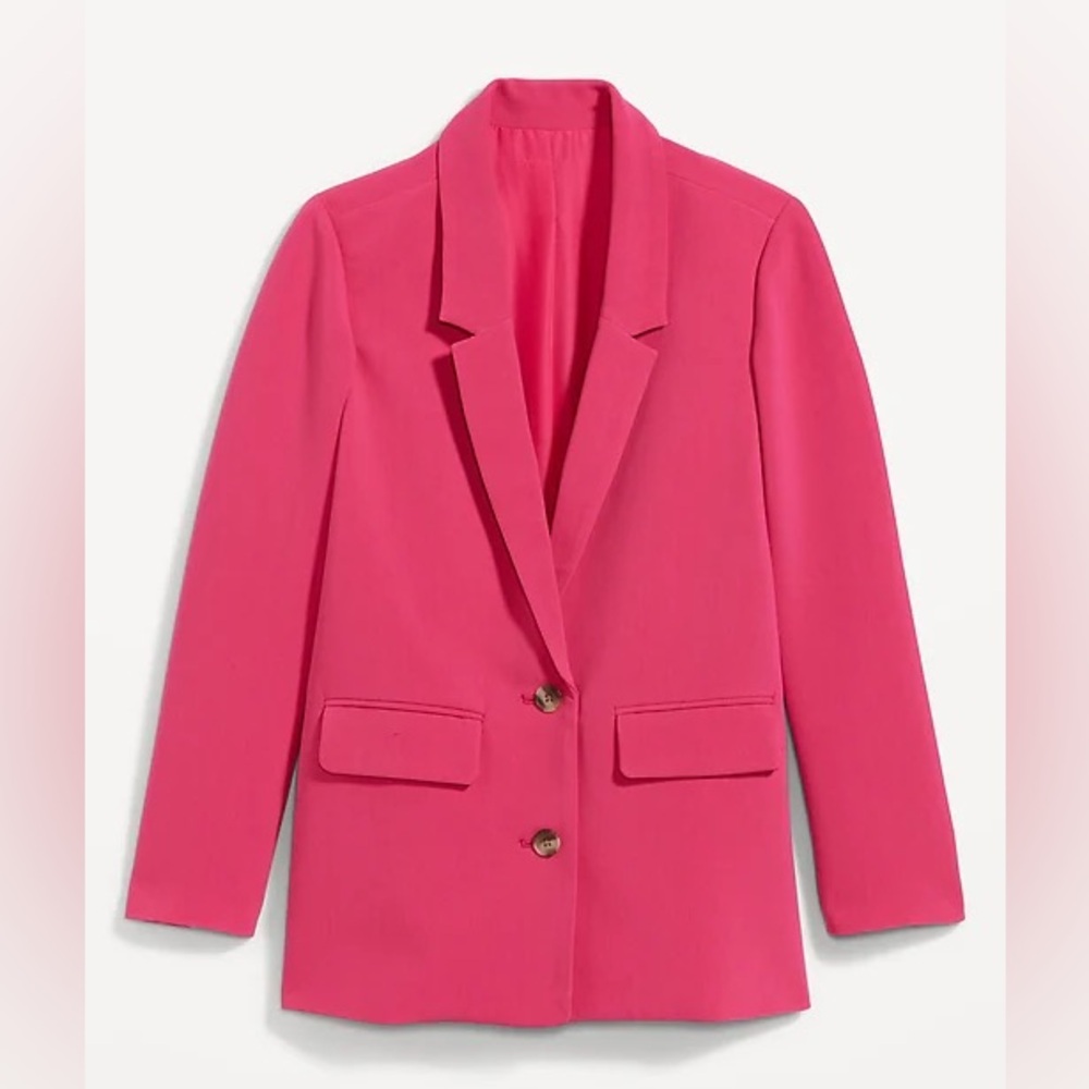 Old Navy Crepe Suit Blazer Hot Pink trendy business professional girly bright